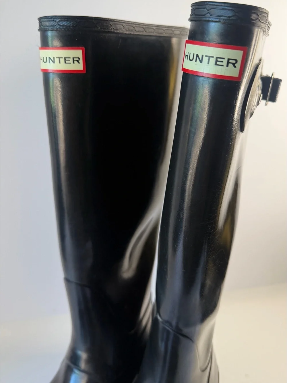 Hunter Original Tall Gloss Black Rain Boots Size 9